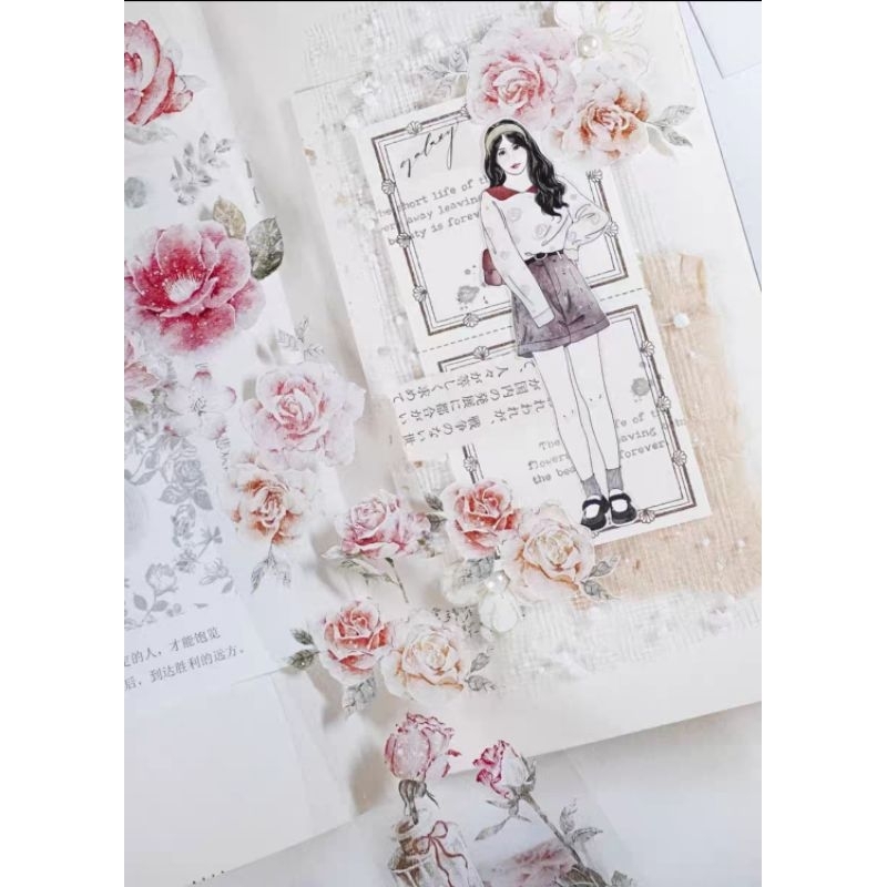 Krisna.room ♡ Jenny Studio- Chu kì 100cm cuộn băng dán hình hoa và hươu