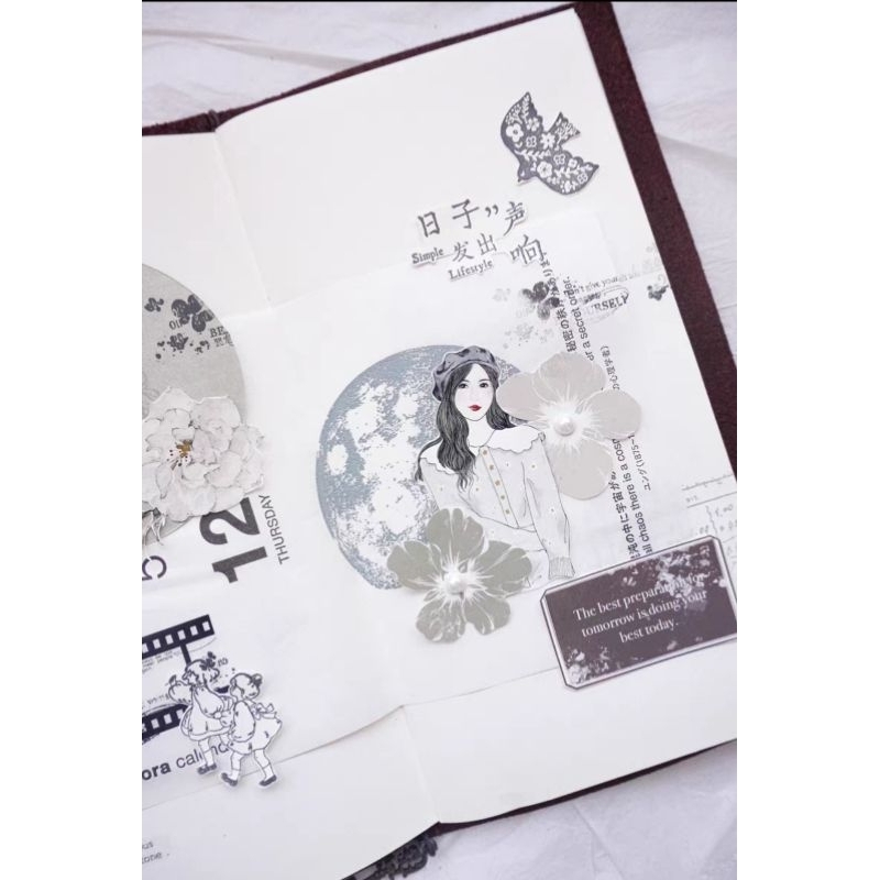 Krisna.room ♡ Jenny studio- Chu kì 125cm cuộn băng dán PET tape hoa và câu chữ