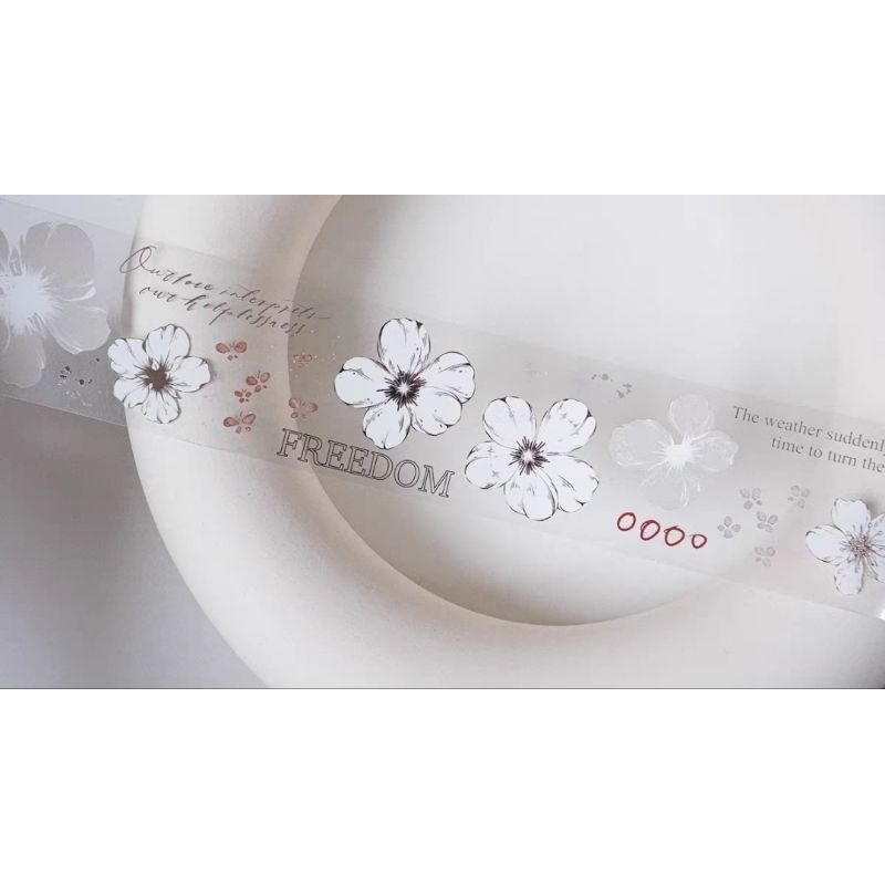 Krisna.room ♡ Jenny studio- Chu kì 125cm cuộn băng dán PET tape hoa và câu chữ