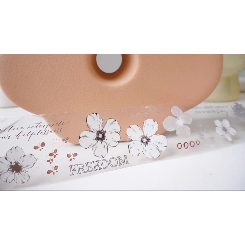 Krisna.room ♡ Jenny studio- Chu kì 125cm cuộn băng dán PET tape hoa và câu chữ