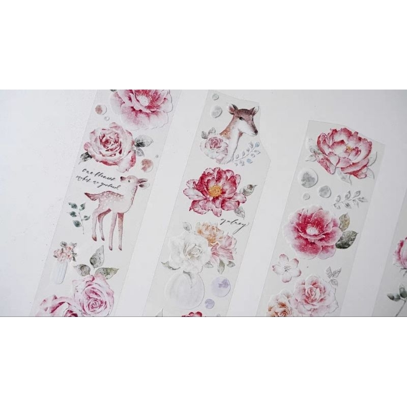 Krisna.room ♡ Jenny Studio- Chu kì 100cm cuộn băng dán hình hoa và hươu