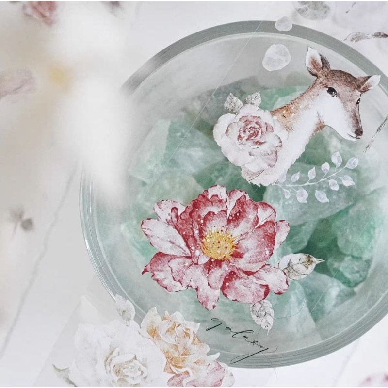 Krisna.room ♡ Jenny Studio- Chu kì 100cm cuộn băng dán hình hoa và hươu