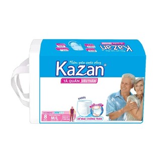 TÃ QUẦN NGƯỜI LỚN KAZAN size M,L 8 miếng từ 40_85kg, tã siêu thấm kháng khuẩn