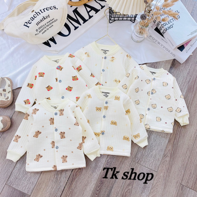Áo khoác trần bông Hàn mềm mịn cho bé trai và bé gái