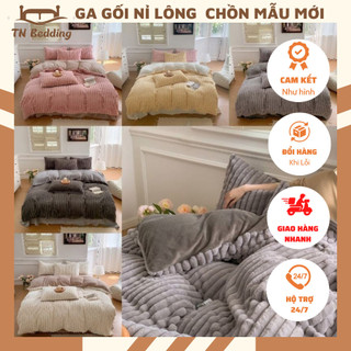 Bộ chăn ga gối nỉ lông chồn cao cấp chất đẹp -TN1