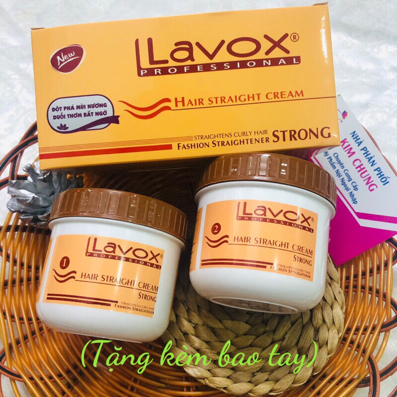 [Combo 2 hủ] Kem duỗi tóc chuyên nghiệp Lavox, Hủ màu cam (140mlx2)
