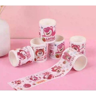 Washitape gấu dâu cuộn sticker 3.8cm.
