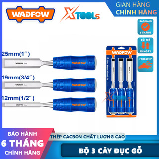 Bộ 3 đục gỗ 12-19-25mm wadfow wwc2203, chiều dài 105mm, chiều rộng 12mm-19mm-25mm dùng điêu khắc