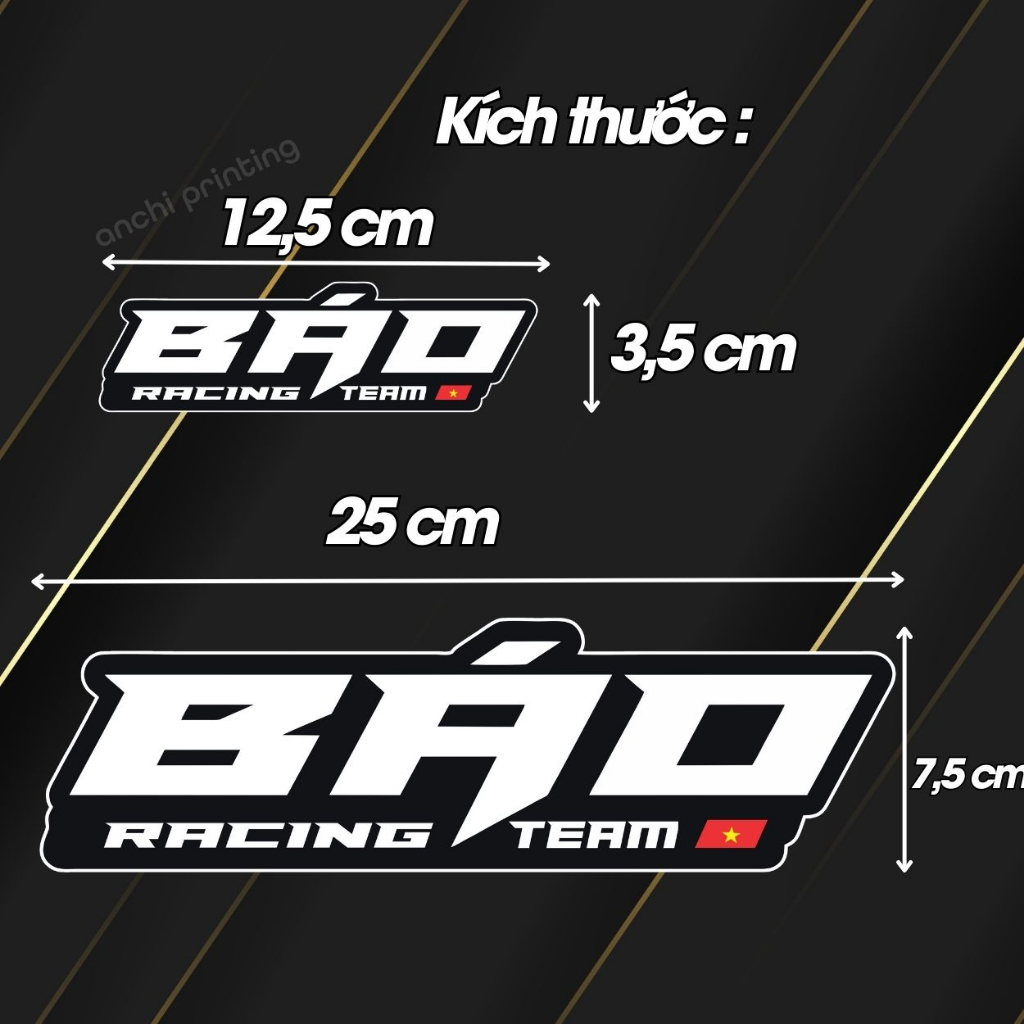 Tem dán xe máy xe đạp điện chữ BÁO TEAM chống nước,không rách không bay màu -ANCHI PRINTING