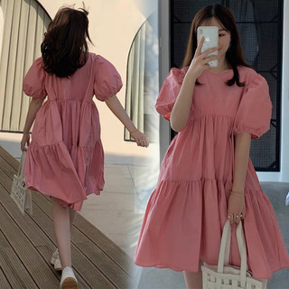 Đầm váy suông babydoll xanh coban hàn quốc kèm ảnh shop chụp