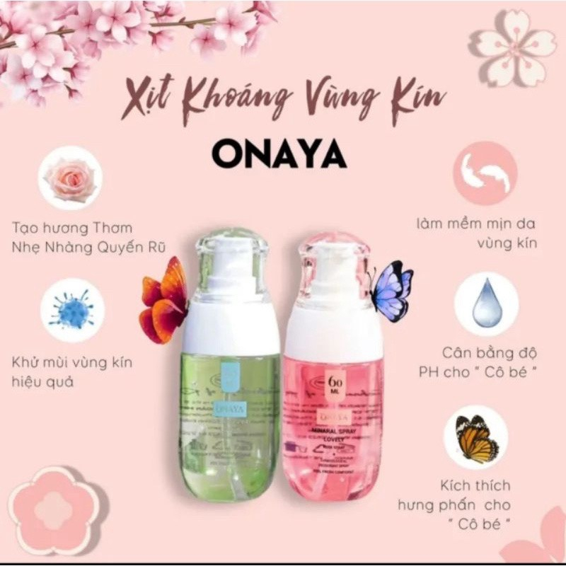 XỊT KHOÁNG VÙNG KÍN ONAYA ROSE & DUNG DỊCH VỆ SINH VÙNG KÍN HOA CÚC LA MÃ