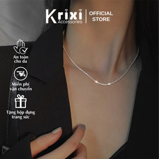 Dây chuyền bạc 925 nữ dây xù lấp lánh sang trọng, vòng cổ bạc Krixi Silver