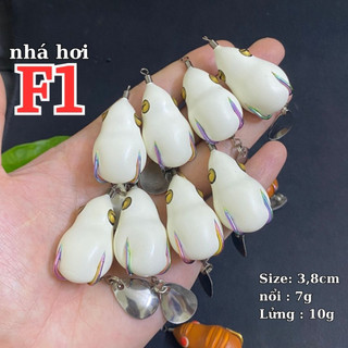  Nhái hơi F1 ngọc trinh mắt vàng ánh kim bản mới nhất size 3,8cm nặng 7g-10g . Mồi giả câu lure cá lóc chất lượng giá rẻ 
