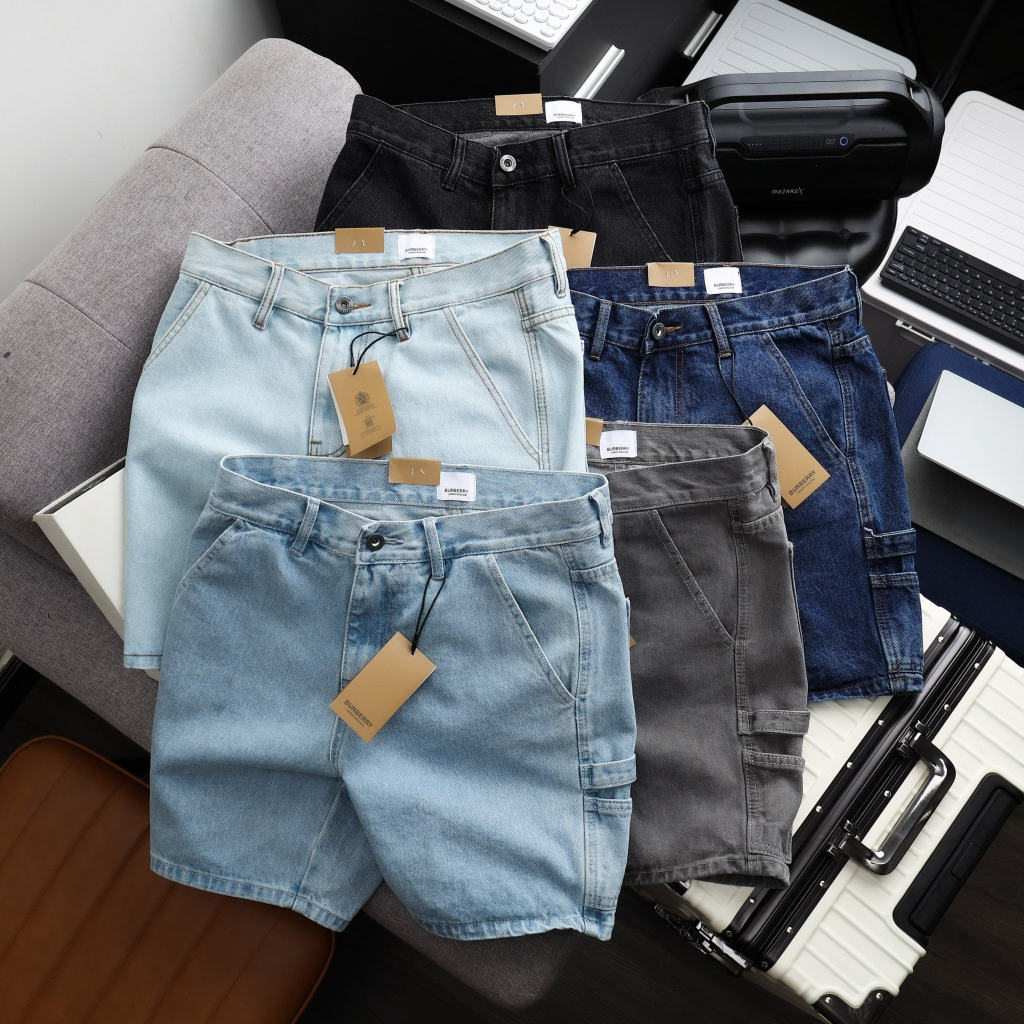 Quần short jean nam túi chéo ngang gối hoặc trên gối co giãn thoải mái - 3bros quần áo xuất khẩu 01