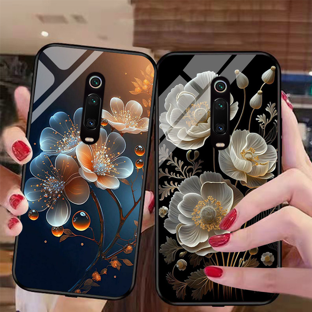 Ốp điện thoại mặt kính Xiaomi redmi k20 / k20 pro / k30 / k30 pro in hình hoa siêu đẹp, ốp kính