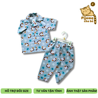 Pijama tay ngắn cho bé vải kate thái size 10-45kg nhiều mẫu