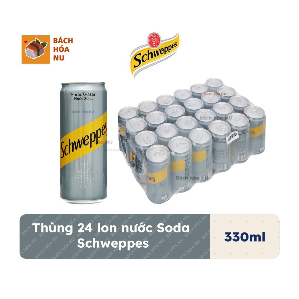 Thùng 24 lon Soda thương hiệu Schweppes