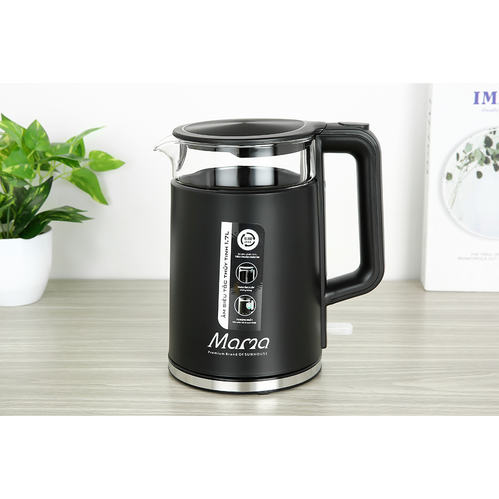 Ấm siêu tốc thuỷ tinh 1.7L SUNHOUSE MAMA SHD1330 - Bảo hành chính hãng 24 tháng