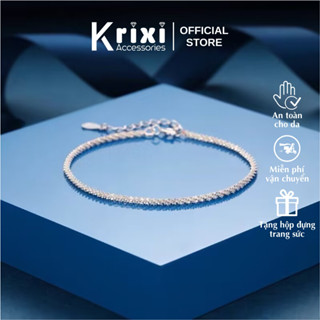 Lắc chân bạc 925 Krixi Silver, vòng chân bạc ý dây xù lấp lánh sang trọng