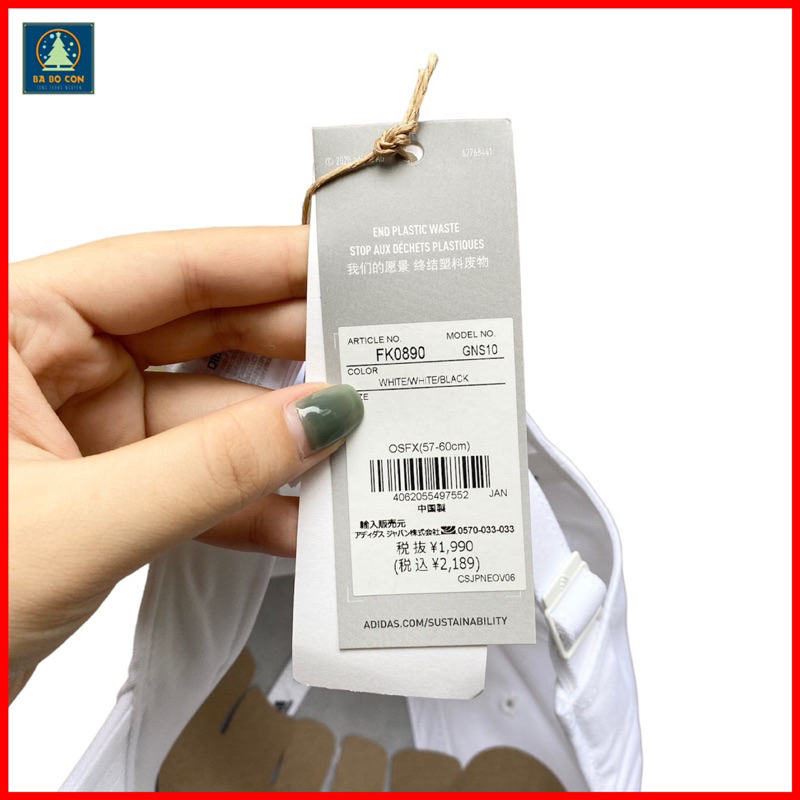 Mũ  lưỡi trai Adidas chất liệu Kaki chuẩn Authentic, có mail mua hàng của web