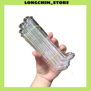 Combo 10 chiếc cóng hút thuỷ tinh khuyên dài 15cm chất liệu thuỷ tinh đủ tai nút chim khuyên