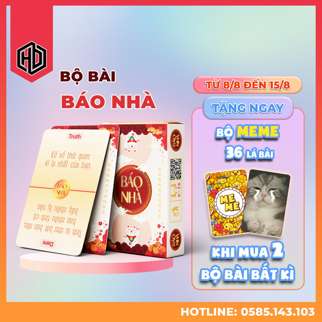 Bộ bài BÁO NHÀ 48 lá Drinking Game Thật hay Thách "Truth or Dare" cho nhóm bạn bùng nổ bữa nhậu