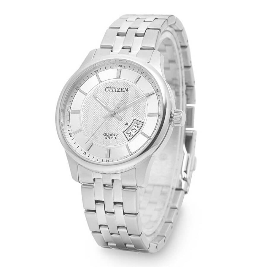 Đồng Hồ Nam Citizen Pin  BI1050-81A  - Dây Kim Loại - Kính Khoáng