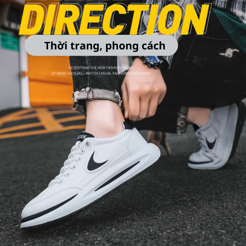Giày thể thao nam, lưới khí thoáng mát, giày sneaker nam cao cấp đế tăng chiều cao ms026