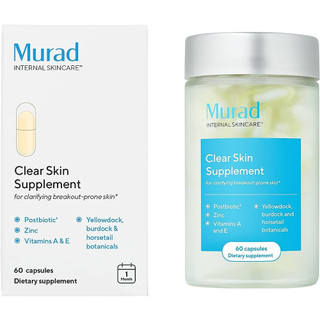 MURAD - [MẪU MỚI] Viên Uống Giảm Mụn, Kiểm Soát Dầu và Se Khít Lỗ Chân Lông Murad Clear Skin Supplement 60 Viên