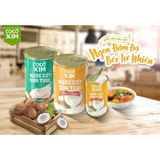 Nước cốt dừa tươi cocoxim momcook 94,75% 400ml mới/ cocoxim xanh 400ml 94,6%/ 160ml
