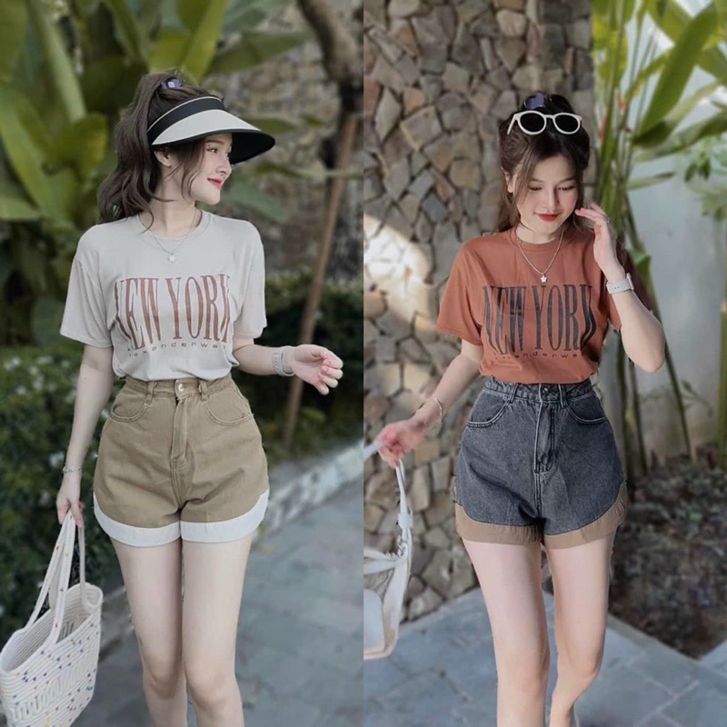 Bigsize Set áo thun new york kèm quầ jeans 55-95kg