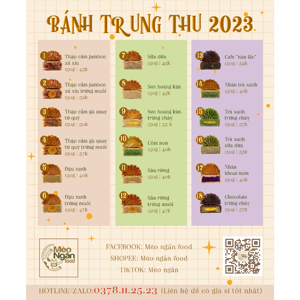 Hộp bánh trung thu "Truyền thuyết đêm trăng" Mèo Ngắn food tặng kèm dao dĩa