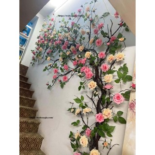 Dây leo giả dây hoa hồng giả trang trí nhà cửa cựcxinh