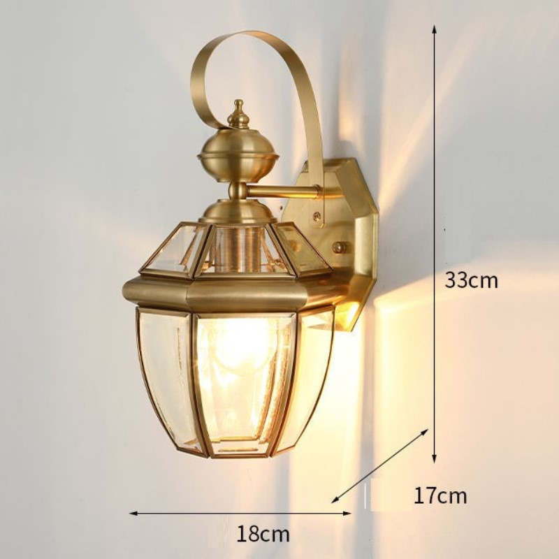 Đèn Tường Đồng Cao Cấp , trang trí cột sảnh nội ngoại thất TẶNG BÓNG 5W