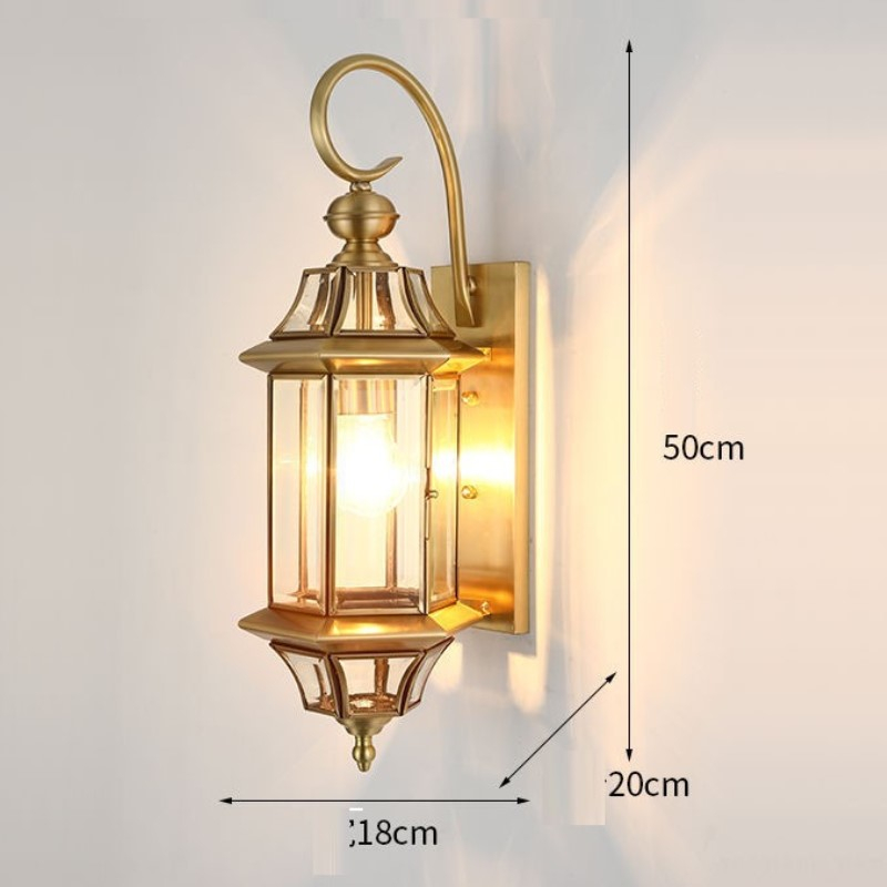 Đèn Tường Đồng Cao Cấp , trang trí cột sảnh nội ngoại thất TẶNG BÓNG 5W