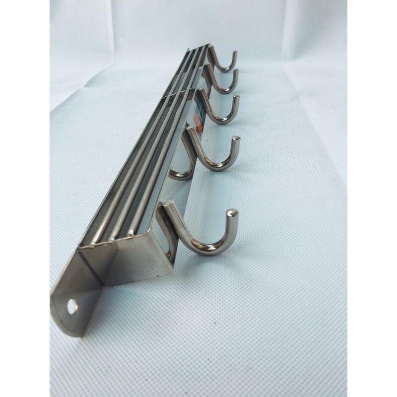 Giá cài dao thớt bằng inox có 6 móc treo tiện lợi loại dày