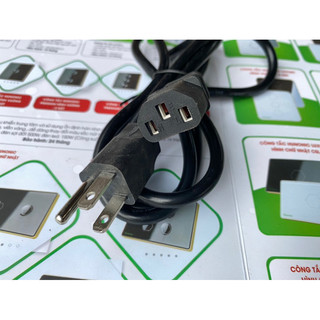 Dây nguồn 3 chấu xịn cho máy tính, nồi cơm điện 1,5m dây đồng.