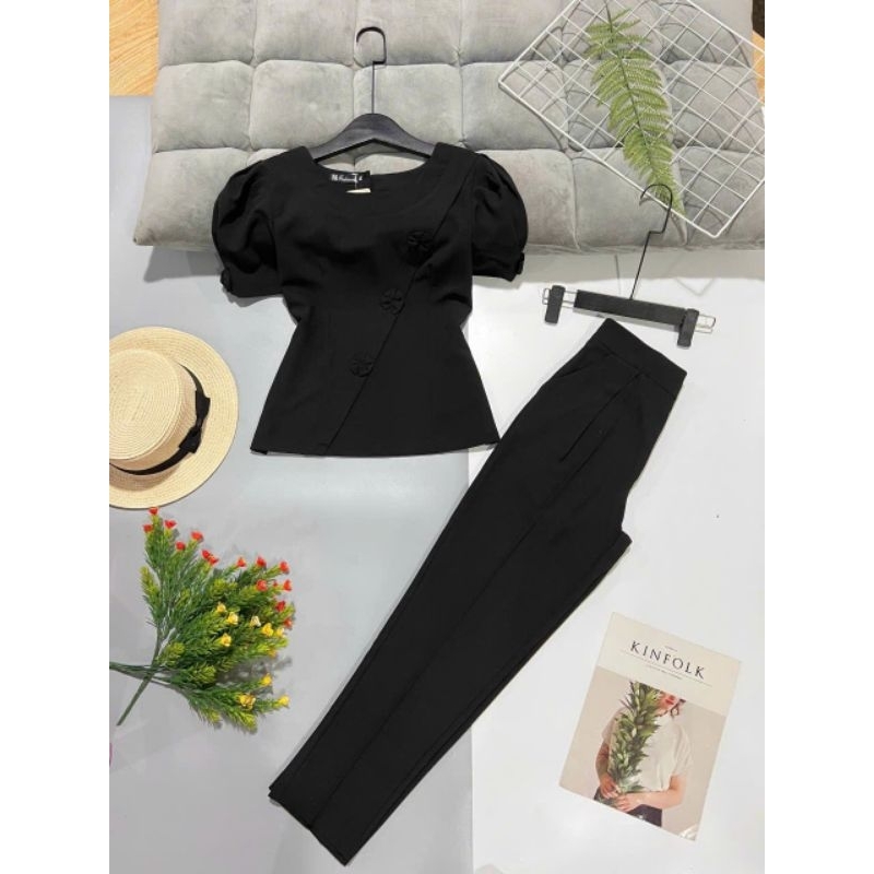 Sét thời trang công sở thiết kế cao cấp vải kaki có giãn 50kg>73kg