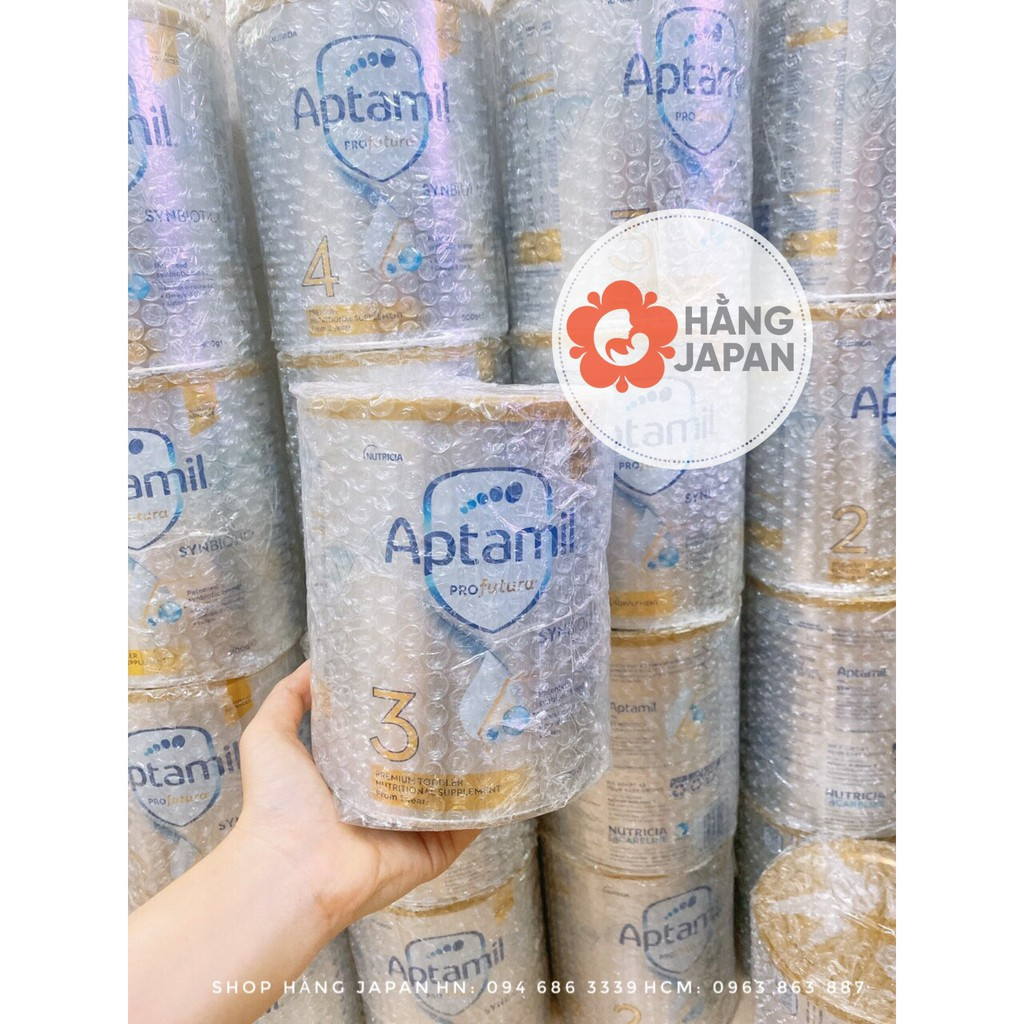 Sữa bột Aptamil Synbiotics Úc cho bé từ sơ sinh trở lên số 1, 2, 3, 4 hộp 900g