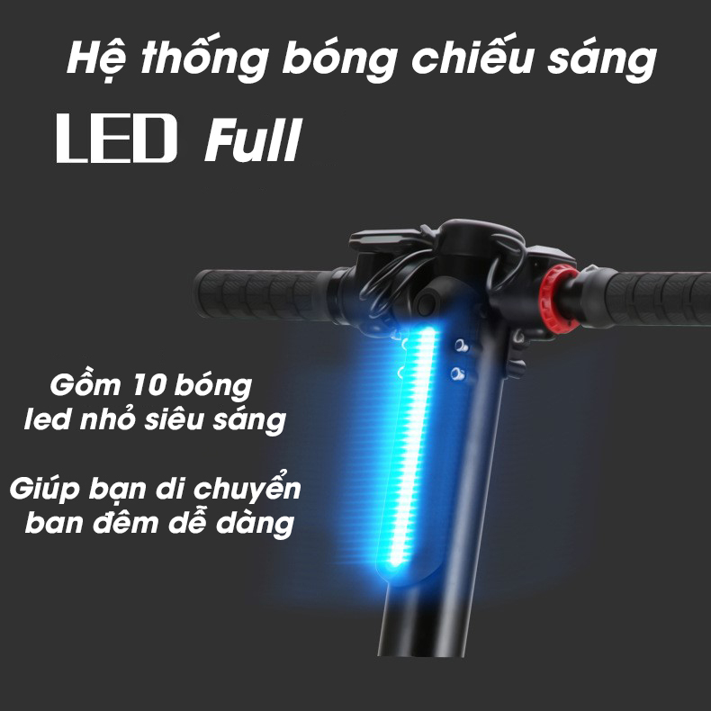 Xe Scooter Điện Người Lớn Tốc Độ ~30km Khung Nhôm, Bánh 6.5 inch Pin 8Ah Siêu Lâu, Xe Điện Chòi Chân Cao Cấp