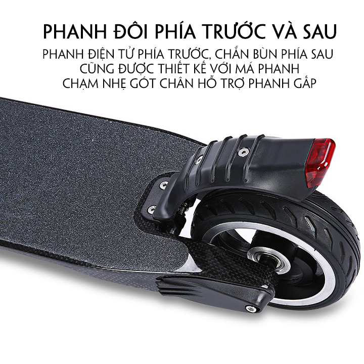 Xe Scooter Điện Người Lớn Tốc Độ ~30km Khung Nhôm, Bánh 6.5 inch Pin 8Ah Siêu Lâu, Xe Điện Chòi Chân Cao Cấp