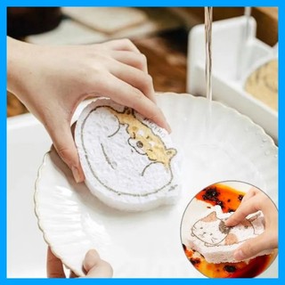 Miếng bọt biển rửa chén bát hình thú xinh xắn tự giãn nở
