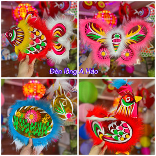 Lồng đèn trung thu giấy kính các con vật Có Lông size lớn 40-45cm