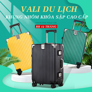 Vali Du Lịch Khung Nhôm Khóa Sập Cao Cấp Chống Vỡ - Chống Trộm Size 20 - 24 inch - Cho Chuyến Du Lịch Thêm Sang Chảnh