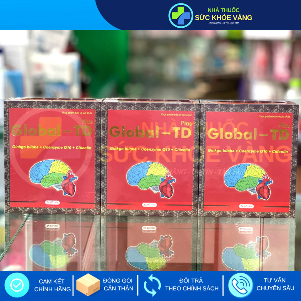 Viên Bổ Não Global-TD - Tăng Cường Lưu Thông Máu Lên Não, Cải Thiện Chức Năng và Sức Khỏe Của Não Bộ