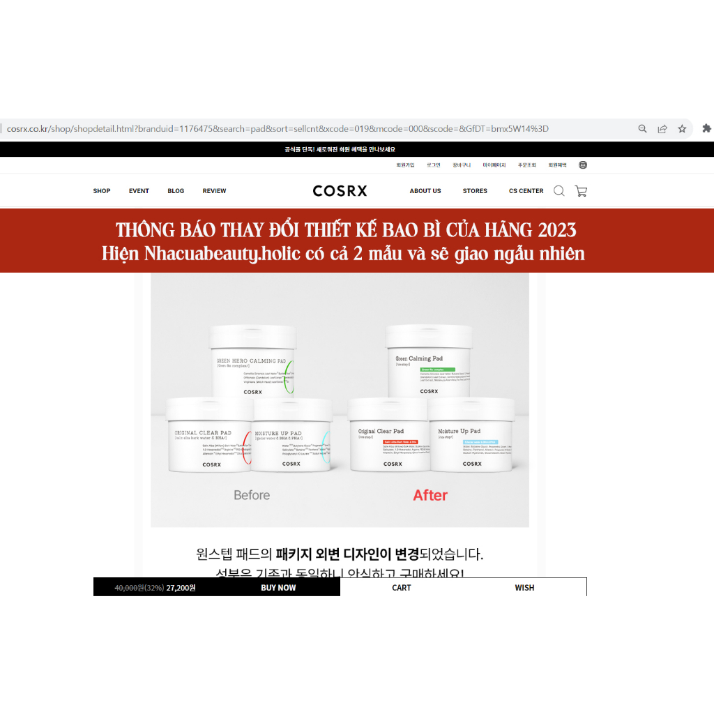 Bông tẩy da chết da dầu mụn COSRX ORIGINAL CLEAR PAD