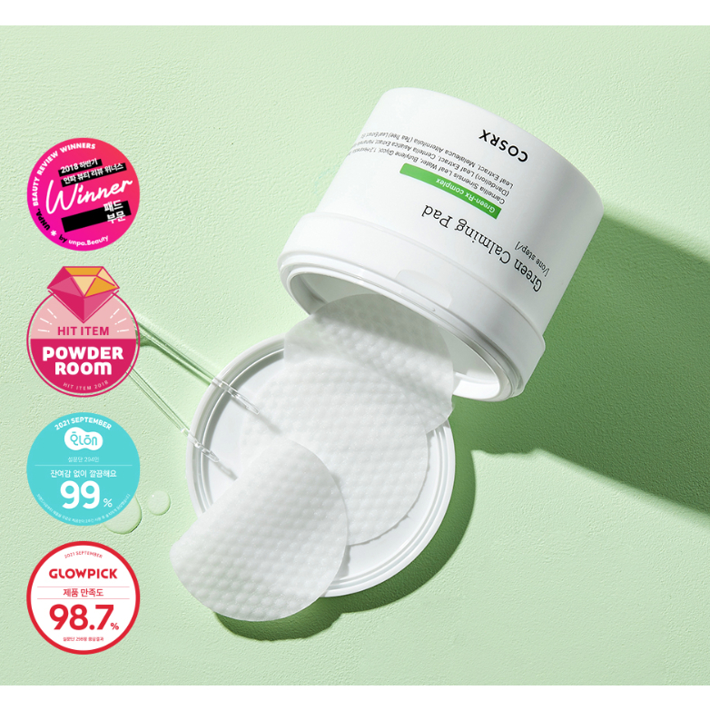 Bông tẩy da chết làm dịu da COSRX GREEN HERO CALMING PAD