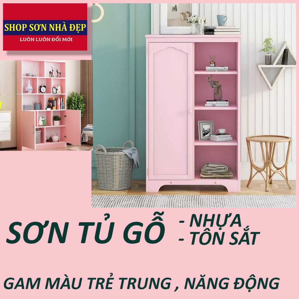 (HCM) 800ml  Sơn tủ gỗ , tủ sắt , tủ nhựa gốc dầu 7 chú lùn nhẹ mùi  nhanh khô  cao cấp