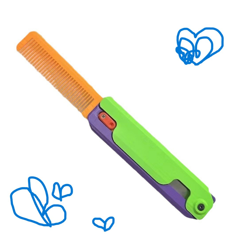 Lược bấm in 3D mini - Đồ chơi mô hình lược chải tóc gấp gọn duỗi thẳng nhanh chóng tiện dụng giải trí nhỏ gọn đem đi.