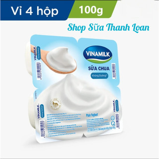 [GIAO HỎA TỐC] Lốc 4 Hộp Sữa Chua Ăn Vinamilk Không Đường 100g
